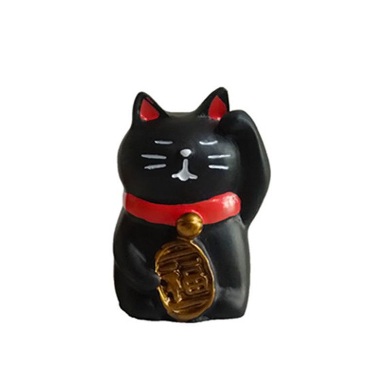 Zakka Japanese Mini Beckoning Cat Figurine - New Year Good Luck Gift Ornament