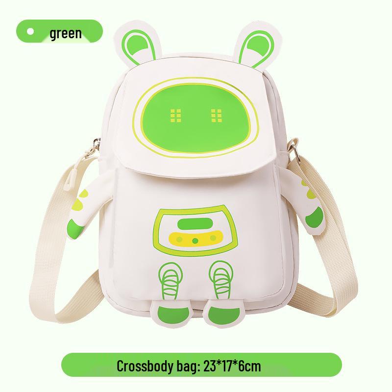 

2025 Модный корейский стиль пэчворк рюкзак кроссбоди для мальчиков и девочек – Милая мягкая студенческая сумка через плечо для девочек зелёный