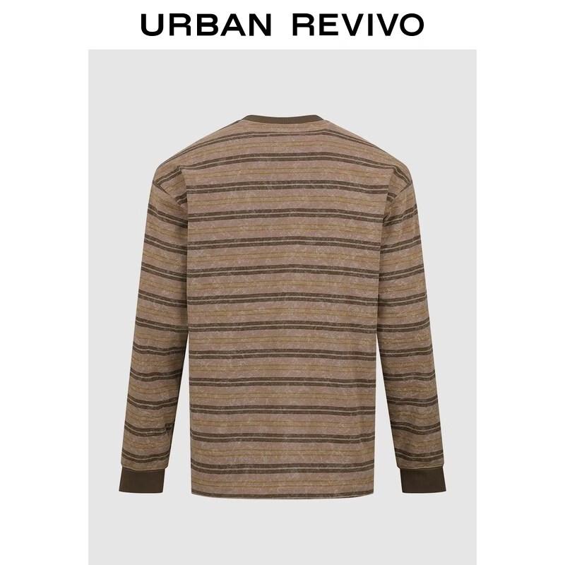 UR Men s Retro Color-block Striped Long Sleeve T-shirt L
