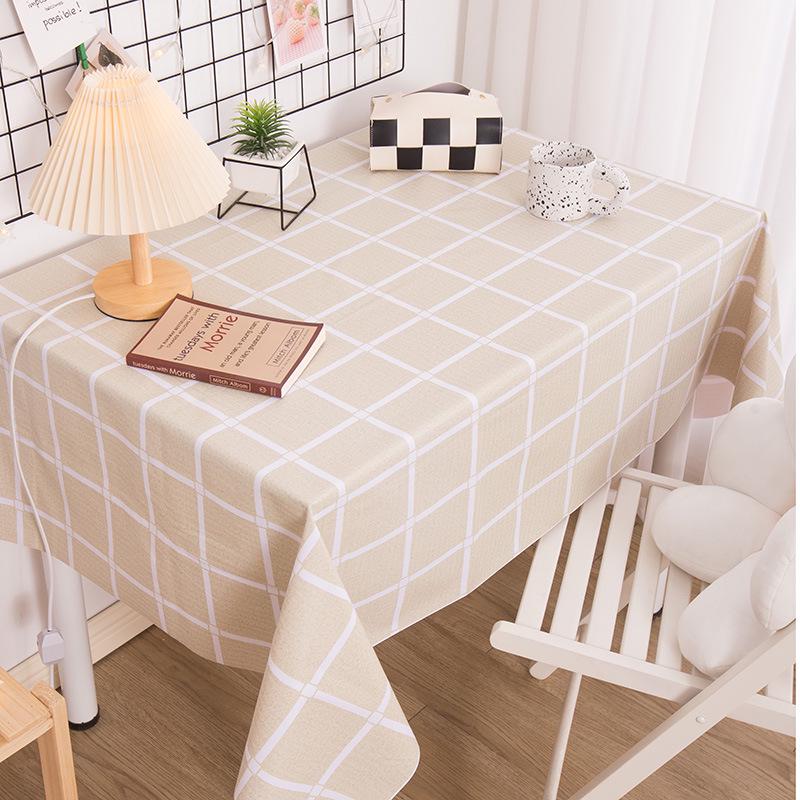 Mantel de PVC Impermeable y a Prueba de Aceite Estilo Nórdico - Rectangular, Diseño Artístico, Fácil de Limpiar, Mantel para Mesa de Comedor/Café