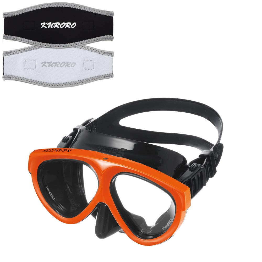 

GULL Mask Mantis5 Mantis5 Black Silicone Neon Orange x KURORO Mask Strap Cover x (Black Silver)
