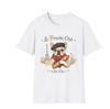 Le Frenchie Club French Bulldog with Baguette T-Shirt | Parisian Dog Illustratio
