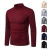 Retro simple solid color turtleneck bottoming sweater men's inner and outer wear casual men's thin slim-fit knitted sweater