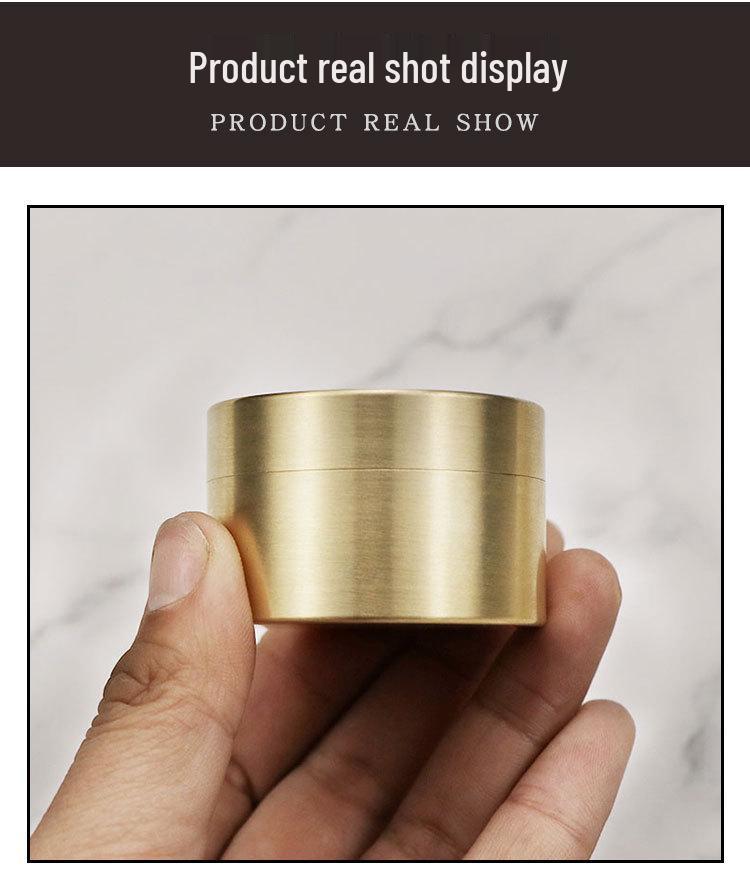 Leak-Proof Brass Medicine & Tea Storage Can - Portable Travel Jar with Threaded Seal, Multi-functional for Business Trips