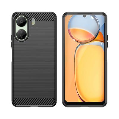 Capa de fibra de carbono para Redmi 13C, capa para Xiaomi Redmi 13C, 12C e 10C, capa protetora de silicone macio à prova de choque para Redmi 13C