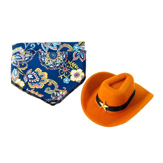 1 Set Kat Cowboy Kostuum, Verstelbare Cowboyhoed En Retro Bandana Sjaal, Schattige Kat Cowboy Outfit voor Katten Kleine Honden, Westelijke Stijl Huisdier Accessoires