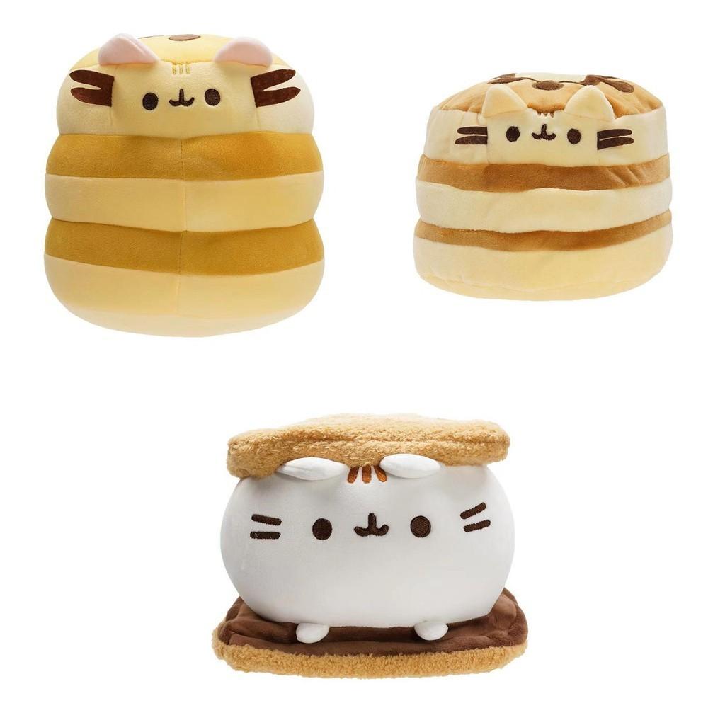 Colorful 25cm Hamburger Cat Plush Toy Stuffed Animal Cake Cat Rainbow Cat Doll