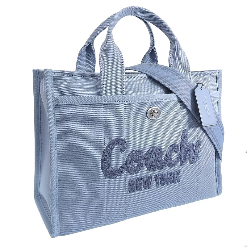

[coach] bag ladies tote bag shoulder bag 2WAY outlet A4 compatible brand canvas cargo tote CP158 (SLATEBLUE/Blue) [product]