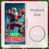 Santa Claus Christmas Door Cover Cloth Lining Decor for Outdoor Garden Kitchen Home Decorations Open the Door Holiday