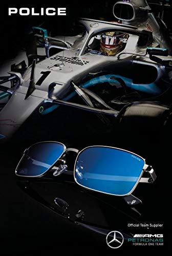 Sunglasses Mercedes Armor Gamer PETRONAS Blue Lens [Police] SPLA54-E70B Tie-up