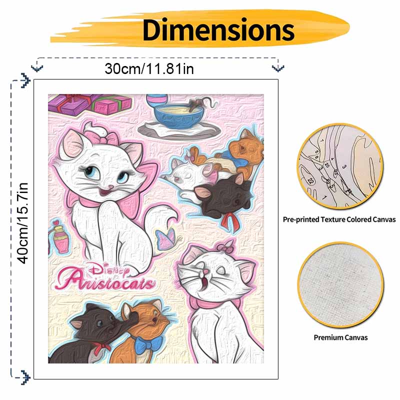 Disney Aristocats Oil Painting Kit Home Bedroom Wall Decor Handmade Gift