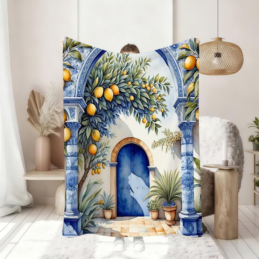 Refreshing Lemon themed Blanket Soft Throw Blanket for Home Bedroom Bed Sofa Picnic Travel Office Rest Cover Blanket Gift