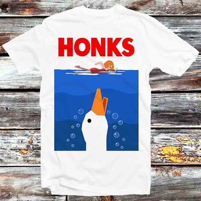 Honk Honk Jaws Honks Funny Goose Duck DnD T Shirt B544