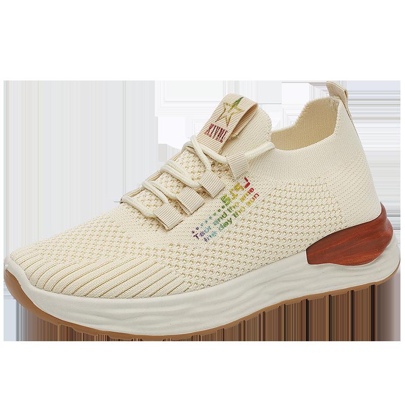 

Customized, soft-soled fly-woven sneakers women s shoes, Korean version of summer breathable new versatile casual shoes mesh running shoes 40