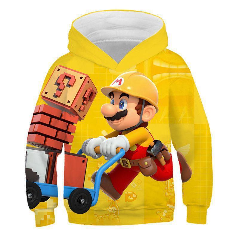 Super Mario Brothers Mario Children's Versatile Sweater Cosplay Spring and Autumn Anime Hoodie Jacket Men