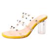Women Slippers Shoes Rivet Transparent Cross Straps Ladies Round Toe Female Summer Plus Size Casual Fashion Slip On