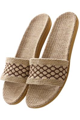 Room Indoor Linen Sandals for Suitable for Men and Women [L.] Shoes, Slippers, Comfort,