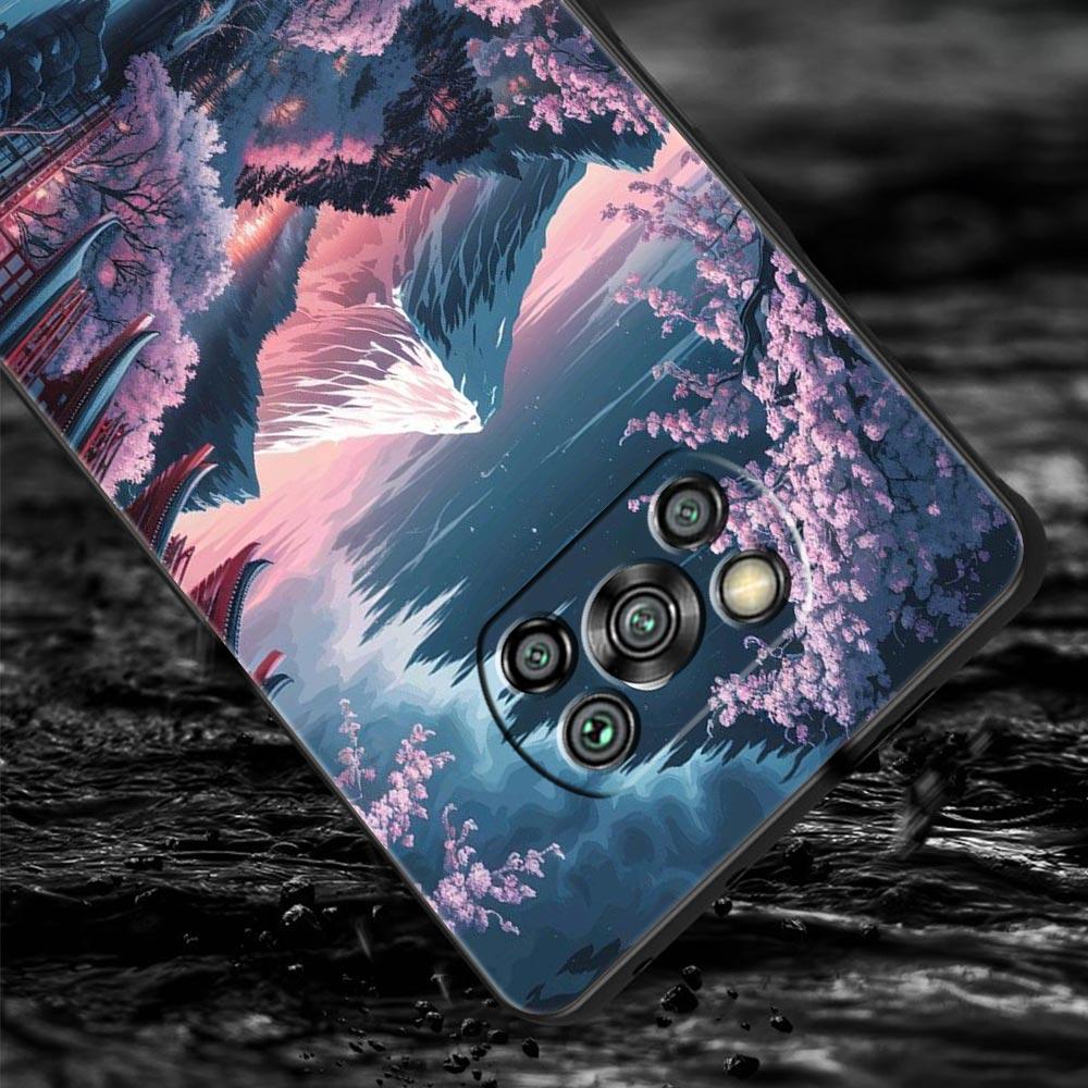 Pink Sunset Mountain Phone Case Cover  for Xiaomi Poco F7 Ultra F6 F5 F4 F3 X6 X5 X4 X3 NFC C51 C55 M4 GT 5G Soft TPU Shell Bags