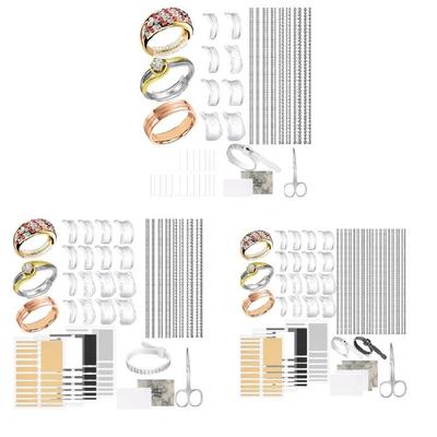 Einfach zu bedienendes Ringgrößen-Adapter-Set Ringgrößen-Versteller Reduzierer Abstandshalter-Kits Transparente Kunststoff-Größenmesser für lose Ringe Schmuck