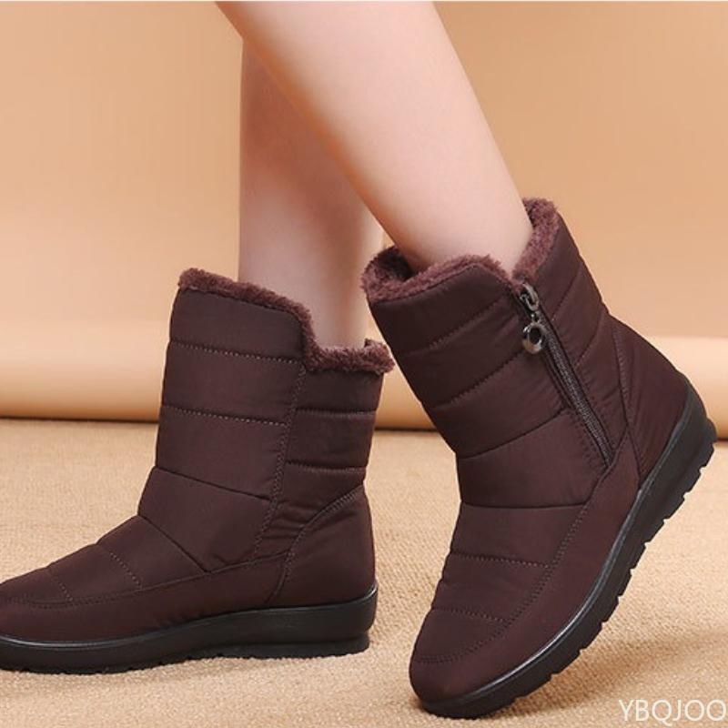 Mid Length Boots Warm Waterproof Snow Boots For Female Students In Autumn Winter Simple Comfortable Durable Cotton Shoes