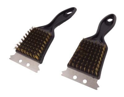 UZ-13218 Barbecue Brush, Brush for Net and Iron Plate, Black, Rest [Set of 2]
