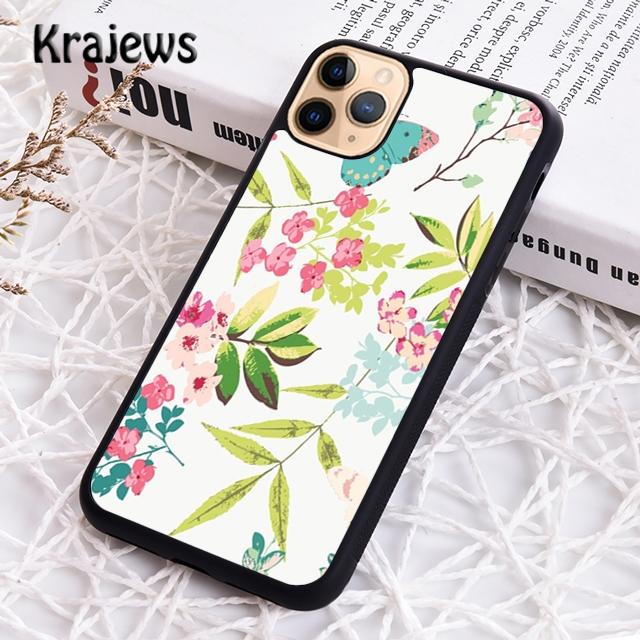 Krajews BUTTERFLY FLORAL PATTERN COLLECTION Phone Case Cover For iPhone 17 Air 16 15 14 Plus 11 12 13 Pro Max Fundas