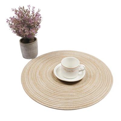 A Set of 6 Washable Circular Woven Meal Mats for Kitchen Tables, Parties, Barbecues, and Daily Use