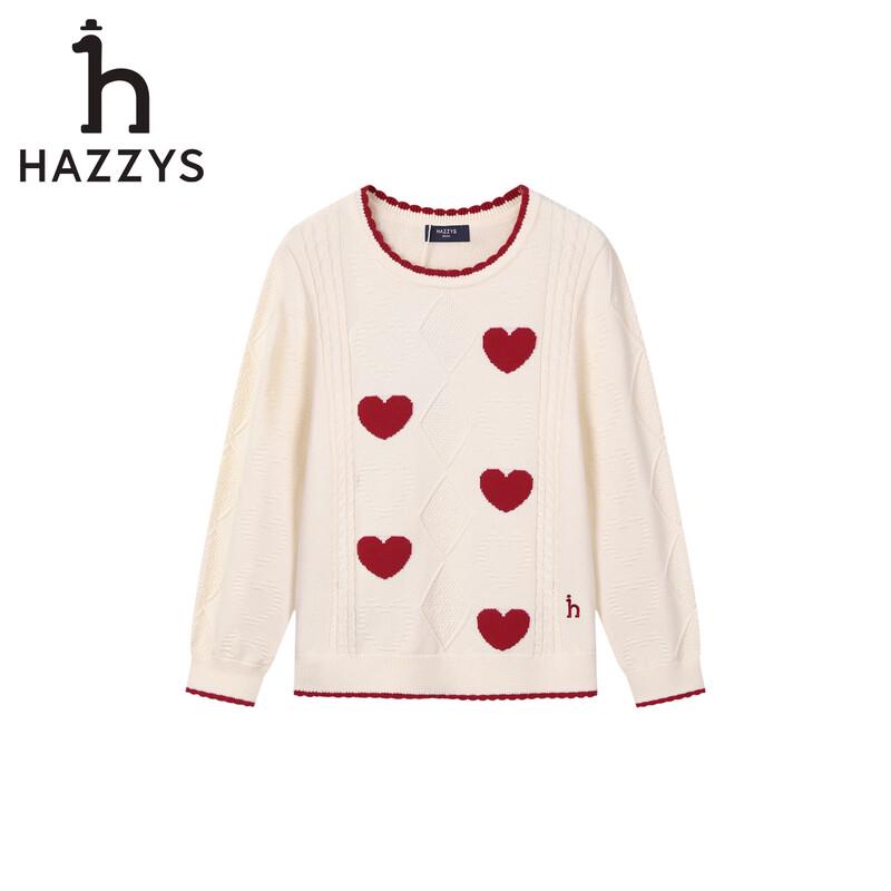 HAZZYS Girls 2026 Autumn Sweet Round Neck Knit Sweater 145