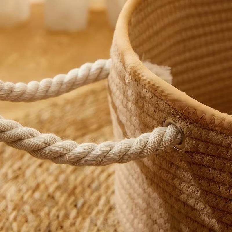 OUZEY Pet Cat Bed Hand Rattan Woven Cat Beds Comfortable Sleeping Wear-Resistant and Sratch-Resistant Cat Nesk Kitten Baskets