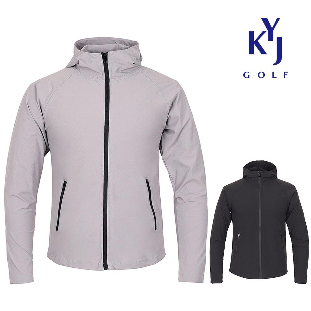 Kim Young Joo Golf Spring/Summer Simple Woven Spandex Zip-Up Men'S Hooded Jumper Kosmjp02