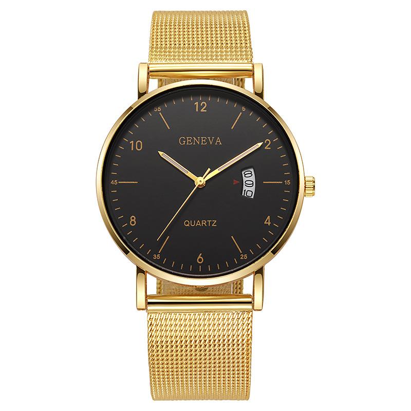 Fashion Styles Mans Watches Men's Luxury Mesh Calendar Watch Quartz Wristwatches Best Gifts Clock