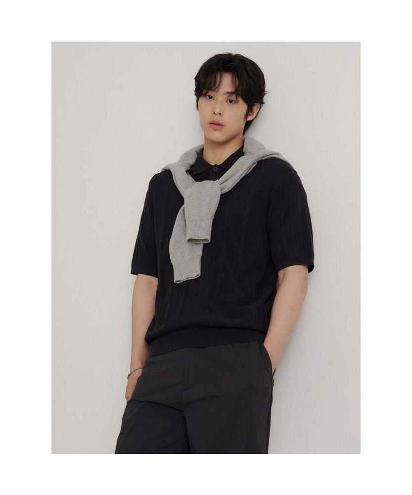 Binpolmen Mini Cable Collar Neck Knit Black