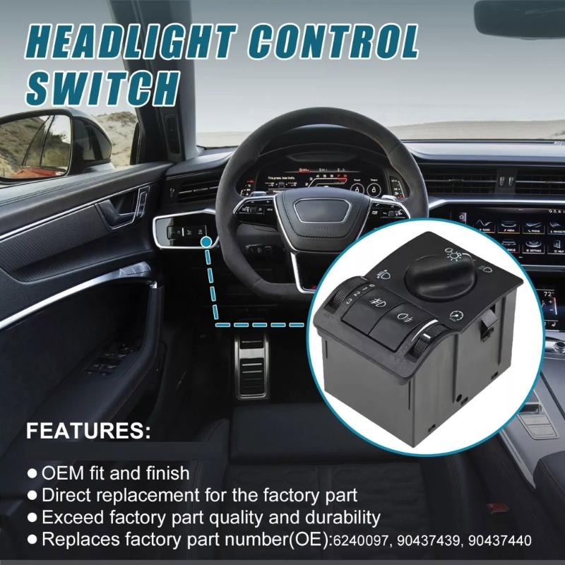 Auto Accessories for 1995-2003 Headlight Fog Lamp Main Light Switch Control 6240097 Head Lamp Control Switch