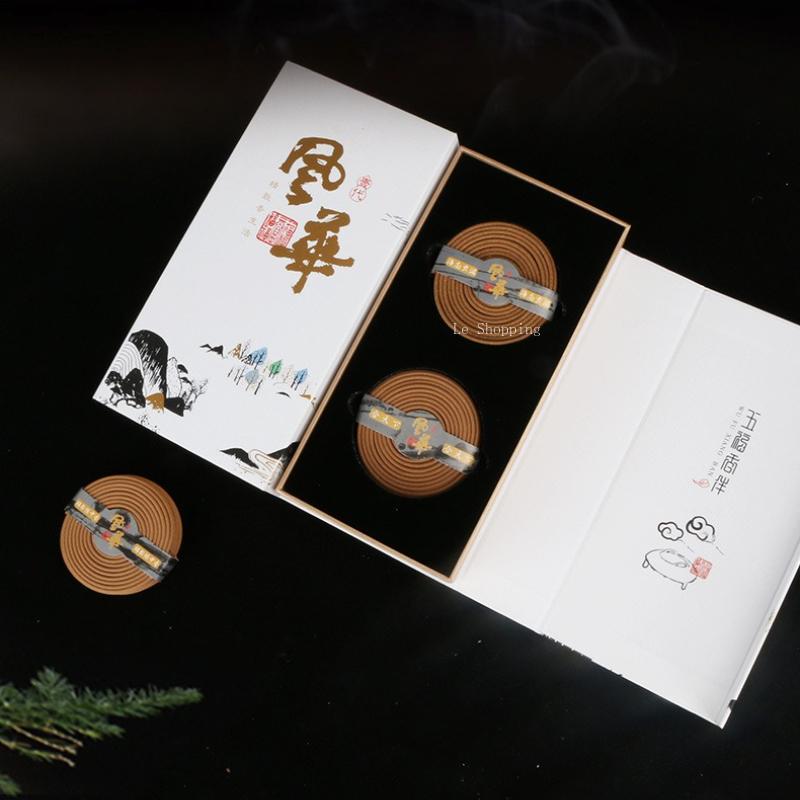 4 Hours of Natural Coil Incense Old Mountain Sandalwood Temple Worship Home Bedroom Studyroom Purify The Air and Calm The Mind