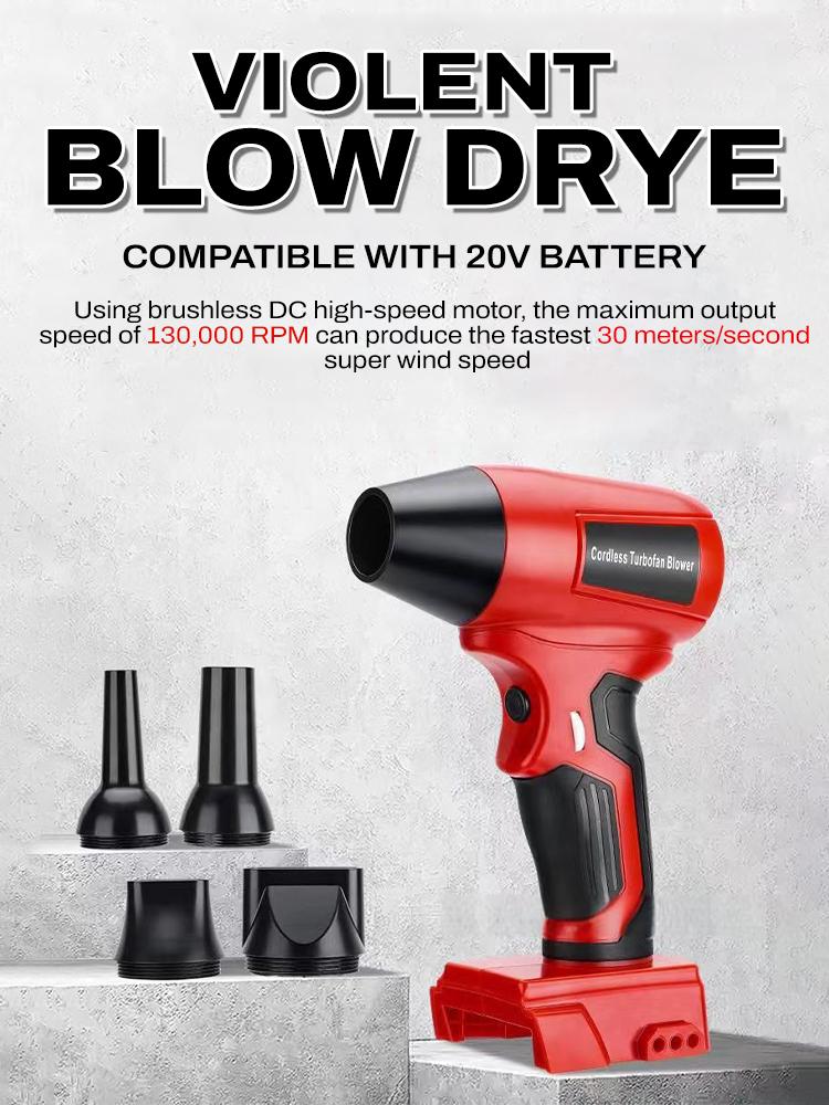 Turbo Fan Mini Jet Blower Portable Violent Fan for Makita Dewalt Milwaukee Bosch Ryobi 18V 20V Li-ion Battery Wireless Handheld