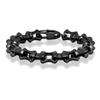 Locomotive Vintage Oxidized Black Keel Chain Link Men Bracelet Punk Stainless Steel Motorcycle Bracelets Male Jewelry