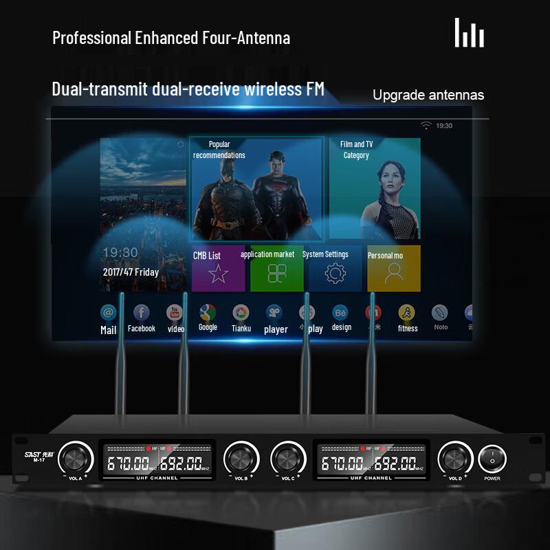 SAST Professional Stage Audio System with Mixer and 15-inch Speakers CN plug (adapter included)