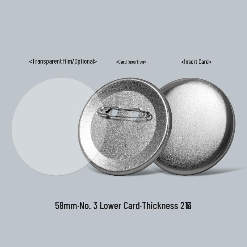 58MM Round Badge DIY Kit: Frosted Tinplate Material for Custom Badges