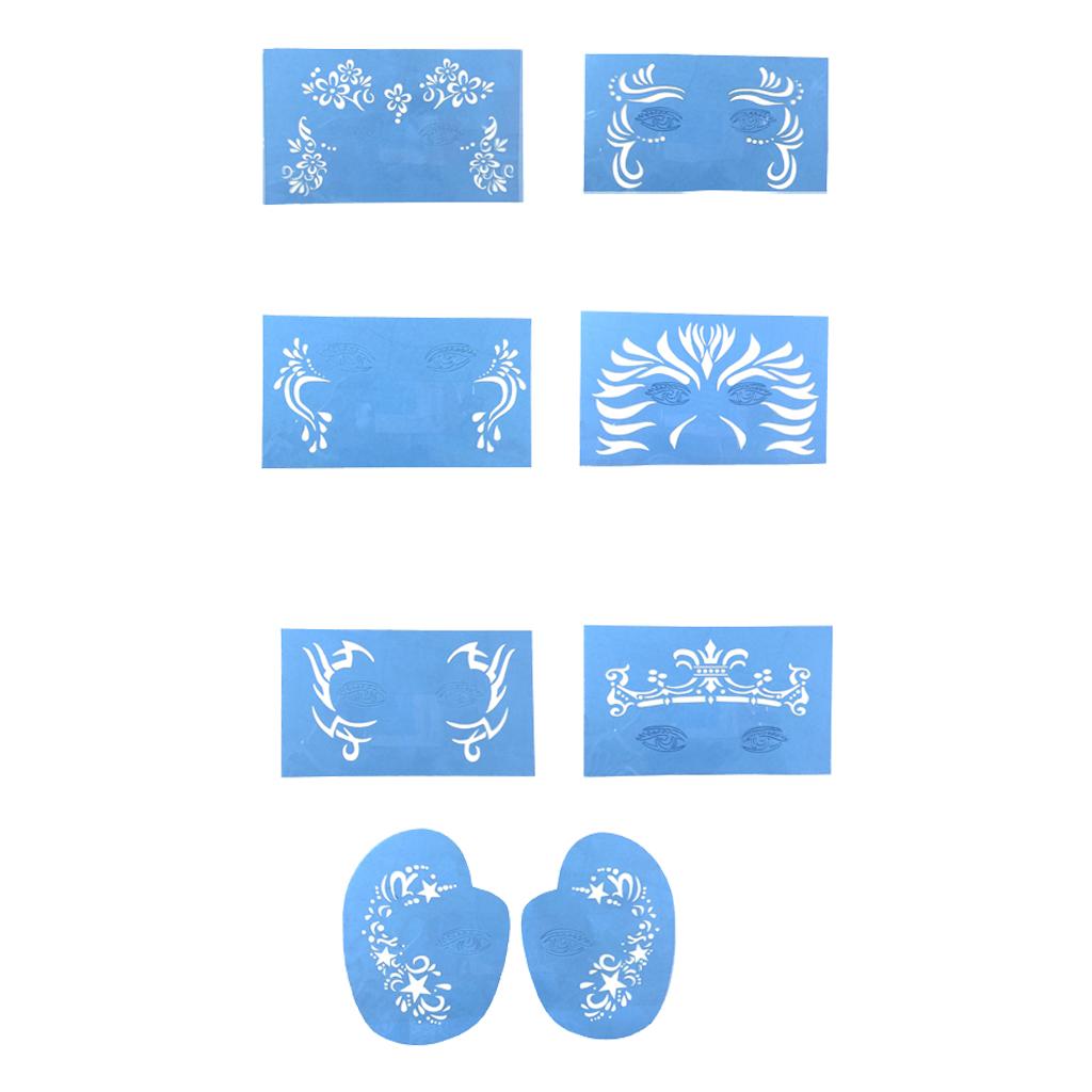 7x Paint Stencil Reusable Makeup Soft Painting Template Plastic