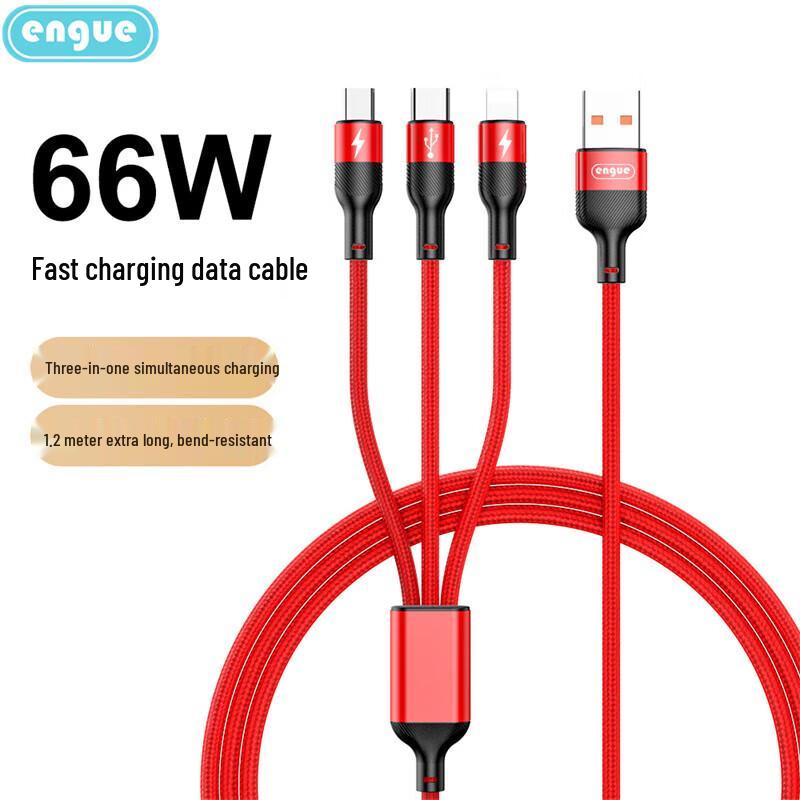 Engu 66W Super Fast Charging Braided 3-in-1 USB Cable