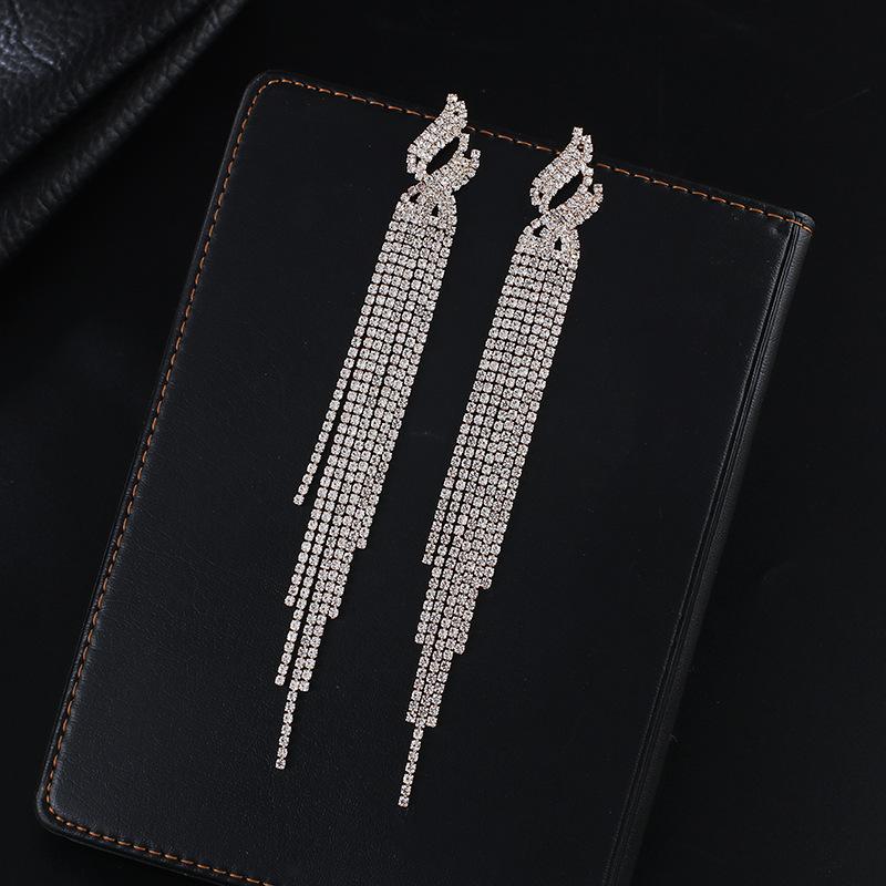 New Geometric Long Tassel Earrings - Street Style  Bridal  and Elegant Wedding Earrings золотой