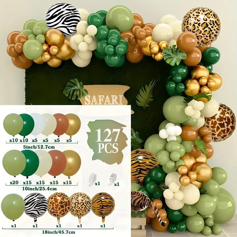 

127-Piece Jungle Animal Balloon Arch Kit with Tiger and Leopard Prints