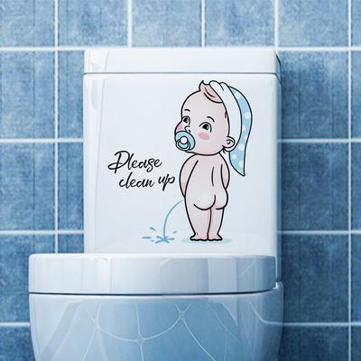 Nálepka na stenu Funny Kid Nálepky na obklad do kúpeľne Záchod Dekorácia Repasovaná samolepiaca nálepka na stenu