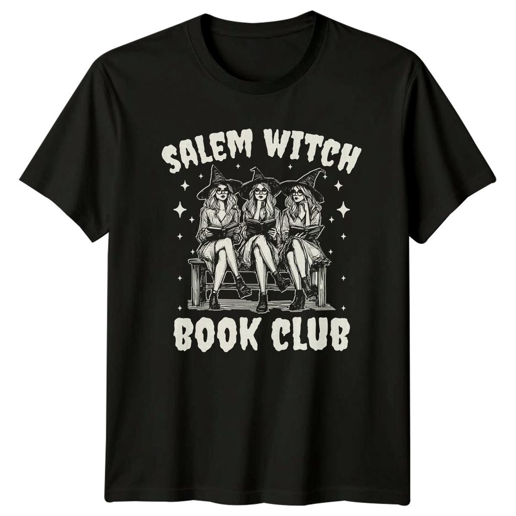 Salem Witch Book Club Womens T-Shirt Gothic Reading Halloween Gift For Her