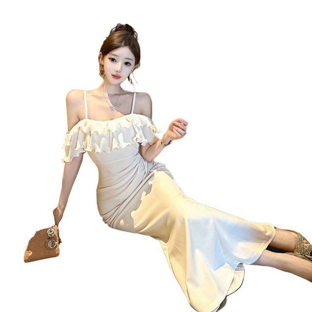 2025 Summer Elegant One-Shoulder Ruffle Dress: Pure Desire Style