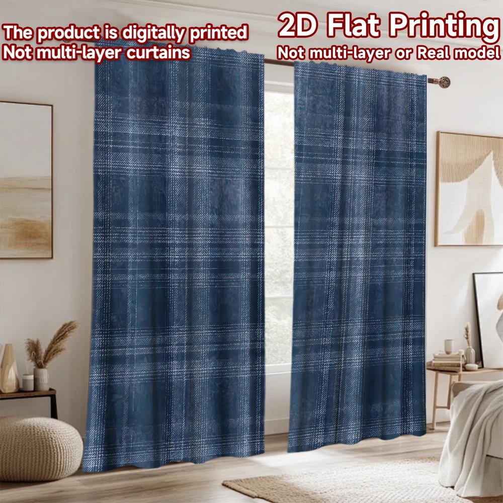 2D flat Photography Backdrop Scene Backdrop Blue Plaid Crisscross 100% Polyester Holiday Decorations Perfect for Suitable