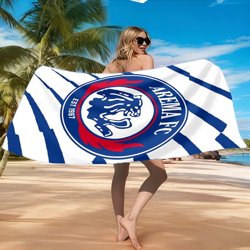 Arema Football club Printed Microfiber Beach Towel, Soft And Absorbent, Quick-Dry, Ideal for Summer Travel, Beach Essential, Swimming Pool
