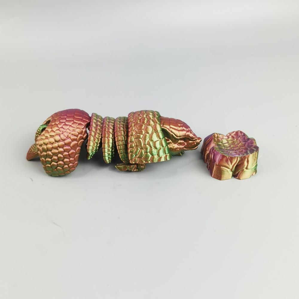 3D Printed Cute Pangolin Animal Toy Desktop Ornament Scales Joints Movable Contraction Stress Relief Animal Toys Children Gifts