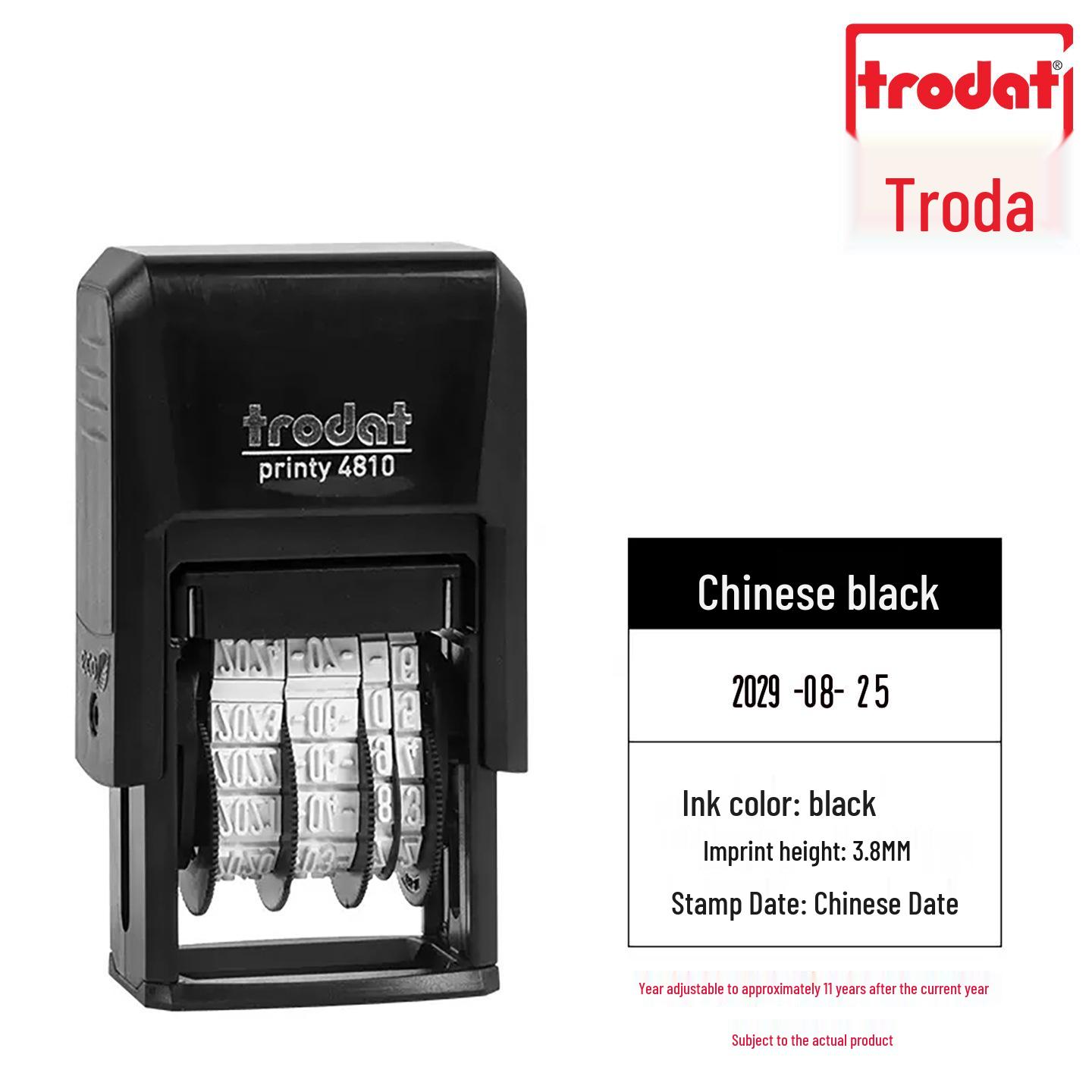 

Самонаборный датер Trodat 4810, 3,8x20мм, Регулируемый, Даты на китайском и английском языках