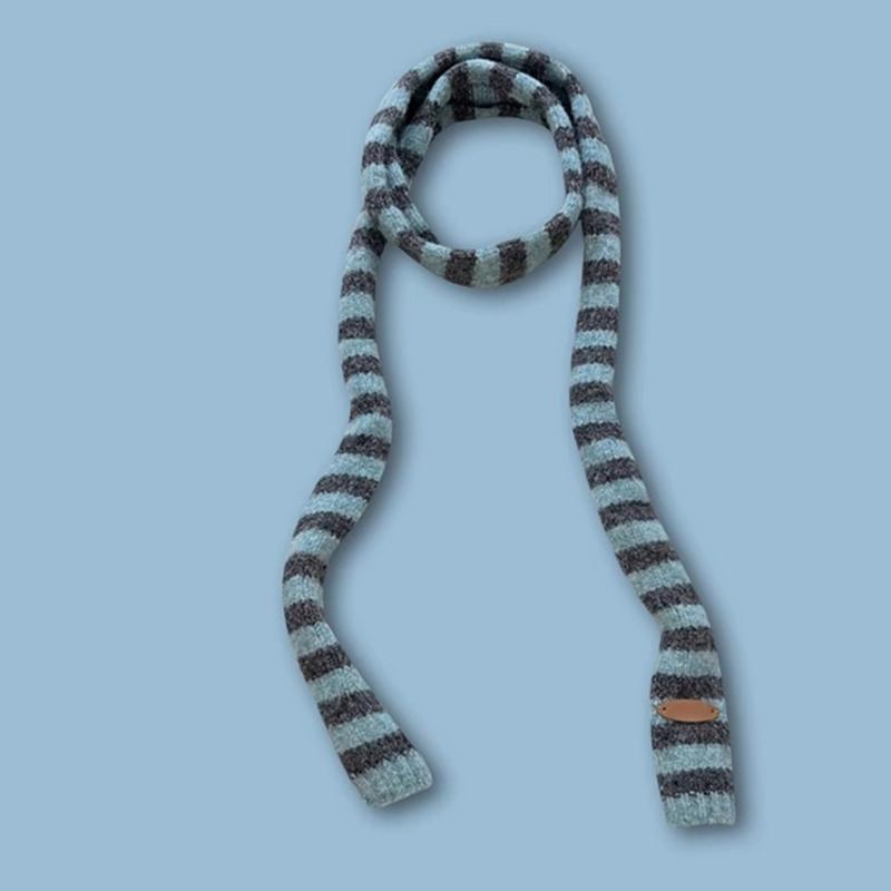 Knit Scarf for Women Long Skinny Belt Necktie Neck Scarf Girls Photo Props Long Neckerchief Skinny Scarf Necktie